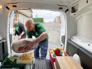Packing Pet Food Bank Van
