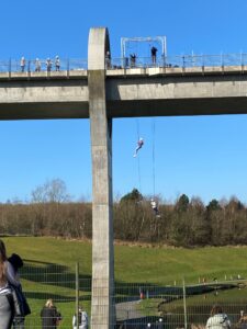 people abseiling off the falkirk wheel